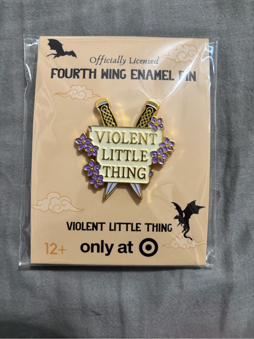 Violent Little Thing Enamel Pin — Cream & Purple